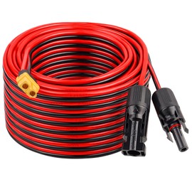 MOOKEERF Solar to XT60 Charge Extension Cable 50FT 12AWG XT60 Solar Cable for Portable Power Station Battery Pack