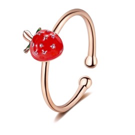 FUAHXYES Adjustable Crystal Love Heart Cocktail Rings Elegant Open Rhinestone Engagement Wedding Statement Rings Uniquely Fashion Jewelry for Women Gift, Metal, No Gemstone