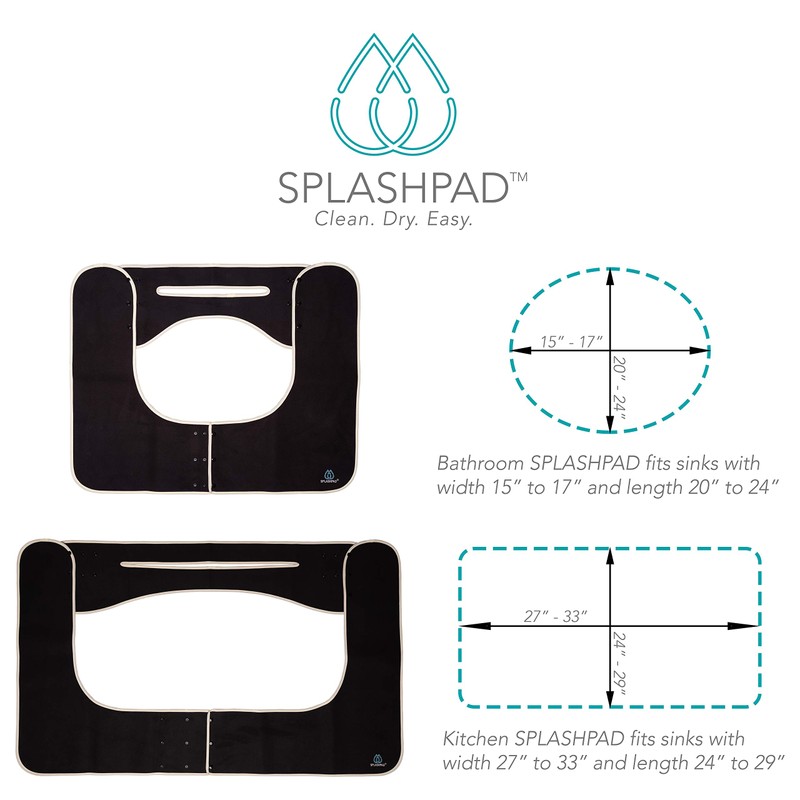 SPLASHPAD Bathroom Sink Mat, Clean and Dry Countertop Protector, Better