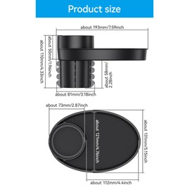 Hilitand Car Seat Snack Tray, Portable Cup Holder Plate for Toys Water Glasses Accessories with Rotating Design (Black)