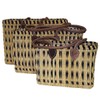 Seagrass Shopping Basket, Braided Bag with Leather Handle, Medium Size