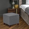 Joveco Square Ottoman Fabric Cube Foot Rest Stool with Wooden