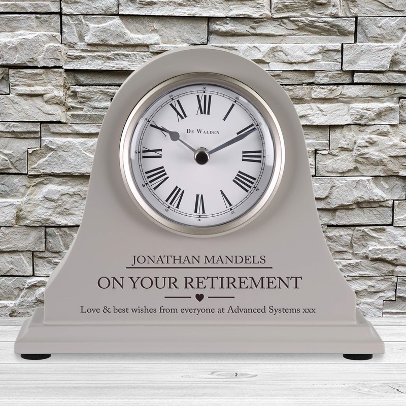 De Walden Retirement Gift for a Man Engraved Grey Mantel