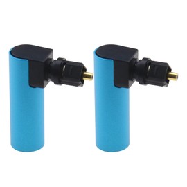 SING F LTD 2PCS 360 Degree Digital Fiber Optic Toslink Adapter Right Angle 90 Degree Female to Male Optical Audio Connector Adapter Gold Plated
