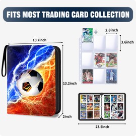 LOMONEH Soccer Card Binder 9 Pocket Fits 900 Cards, Trading Card Holder with 50 Removable Sleeves for 2024 Euro Soccer Cards,Hockey, Football, Basketball, Baseball, Sports, MTG, Games Trading Cards