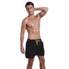 QRANSS Black Mens 5 inch Inseam Quick Dry Swim Trunks