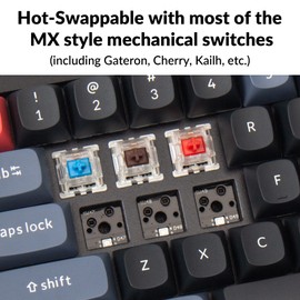 Keychron Q7 Wired Custom Mechanical Keyboard, 70% Layout QMK/VIA Programmable Macro with Hot-swappable Gateron G Pro Brown Switch Double Gasket Compatible with Mac Windows Linux (Black)
