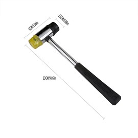 AIMALL 25MM Rubber Mallet Soft Face Hammer Double Side Grip Handle Shaft DIY No Harm，Durable Plastic Clad Steel Handle with Comfort Grip