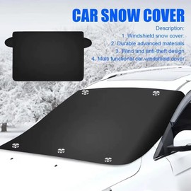Magnetic Windshield Snow Cover for Winter Weather – 5-Magnet Frost Shield with Door-Clamp Design for Parked Cars