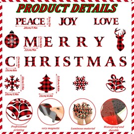 Kanayu 32 Pcs Christmas Garage Door Decorations Magnets Merry Christmas Garage Door Magnets Glow in The Dark Magnetic Decal Luminous Stickers Xmas Decorations for Garage Door Car Refrigerator Party