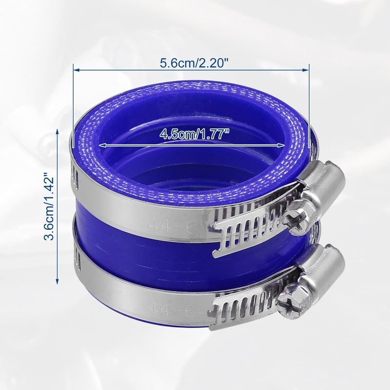 X AUTOHAUX 45mm ID Blue Carburetor Adapter Intake Pipe Boot