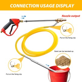 Balabulala Pressure Washer Sandblasting Kit Sand Blaster for Pressure Washer with Replacement Nozzle Tips,Protect Glasses,1/4 Inch Quick Disconnect, 5000 PSI