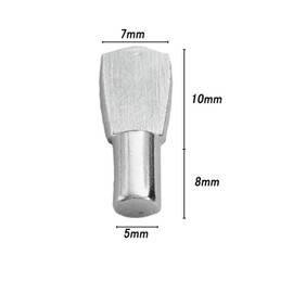 Shelf Pin Spoon Shaped Cabinet Support Pegs Support Heavy Duty Metal Nickel, 5mm, 100 Pcs