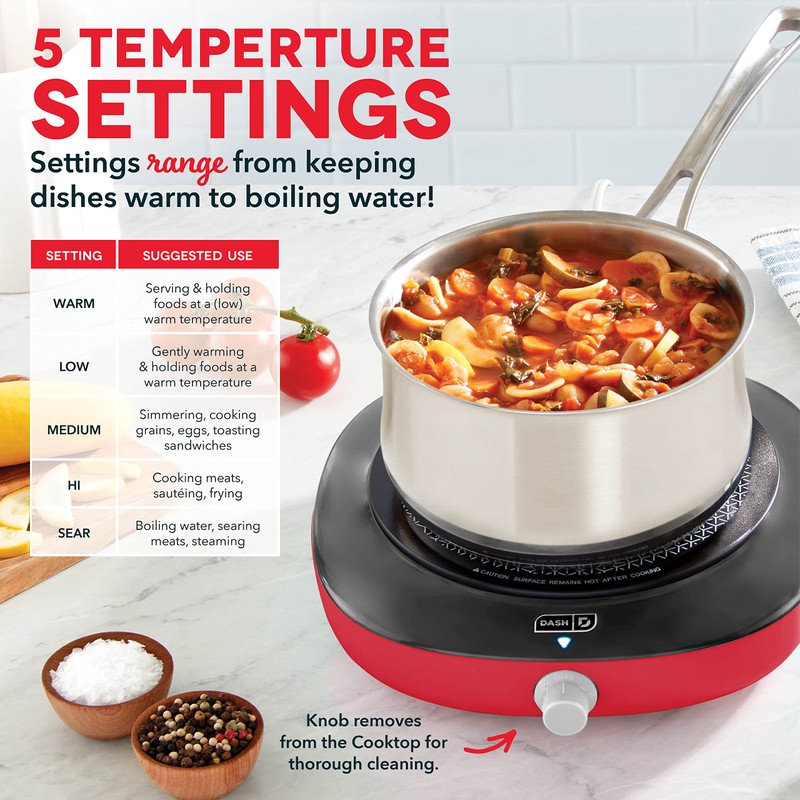 Dash Pyroceram Glass Burner - Designed for Multi-Function Cooking -