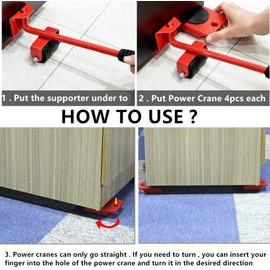 Heavy Duty Furniture Lifter, Furniture Slides Kit, Convenient Moving Tools & Lifting System Tool Set with 4 Moving Sliders and Furniture Pads, Furniture Move Roller Tools Max Up for 330LBS