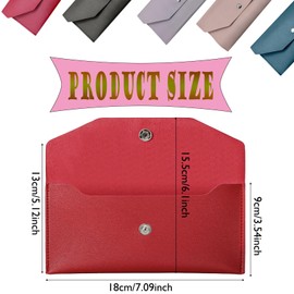 DANUDON 5 PCS Leather Cash Envelopes Wallets Budget Envelopes Money Pouch Holder PU Leather Cash Envelope Reusable Cash Stuffing Wallet for Budgeting Money Envelopes for Cash