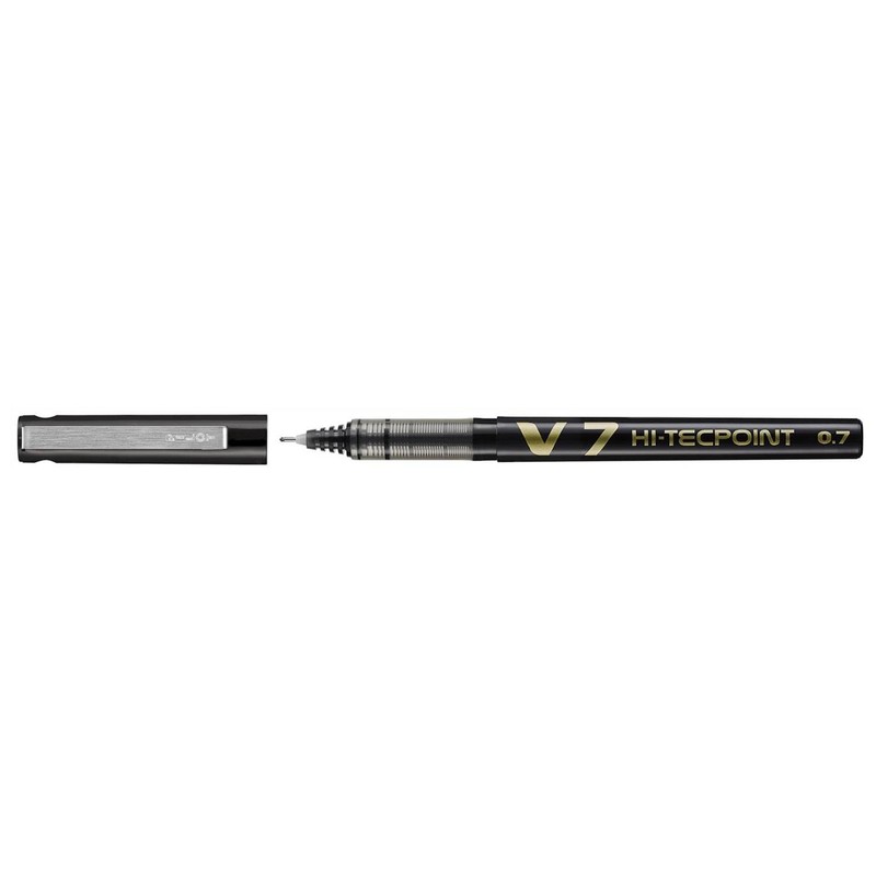 Pilot Pack of 3 Hi-Tecpoint V7 Rollerball Pens, Liquid Ink,