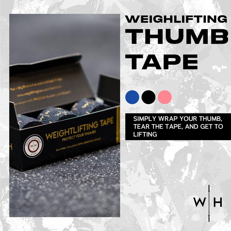 Weightlifting House Weight Lifting Thumb Tape: Athletic Grip Tape, Finger