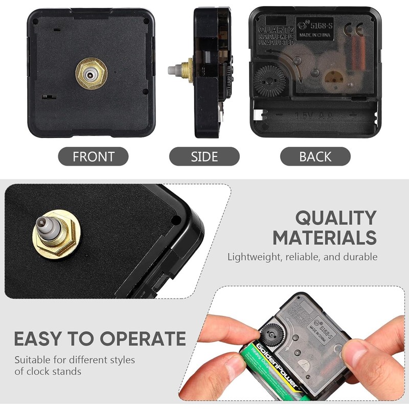 Black Clock Mechanism- Clock Parts Clock Movement Mechanism Replacement High