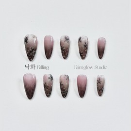 [Falling] Handmade nail tips - Oval / [낙화 Falling] 수제네일팁 - 오벌
