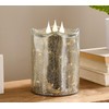 QVC 3-Wick Illuminated 7" Crackle Glass Candle by Valerie -