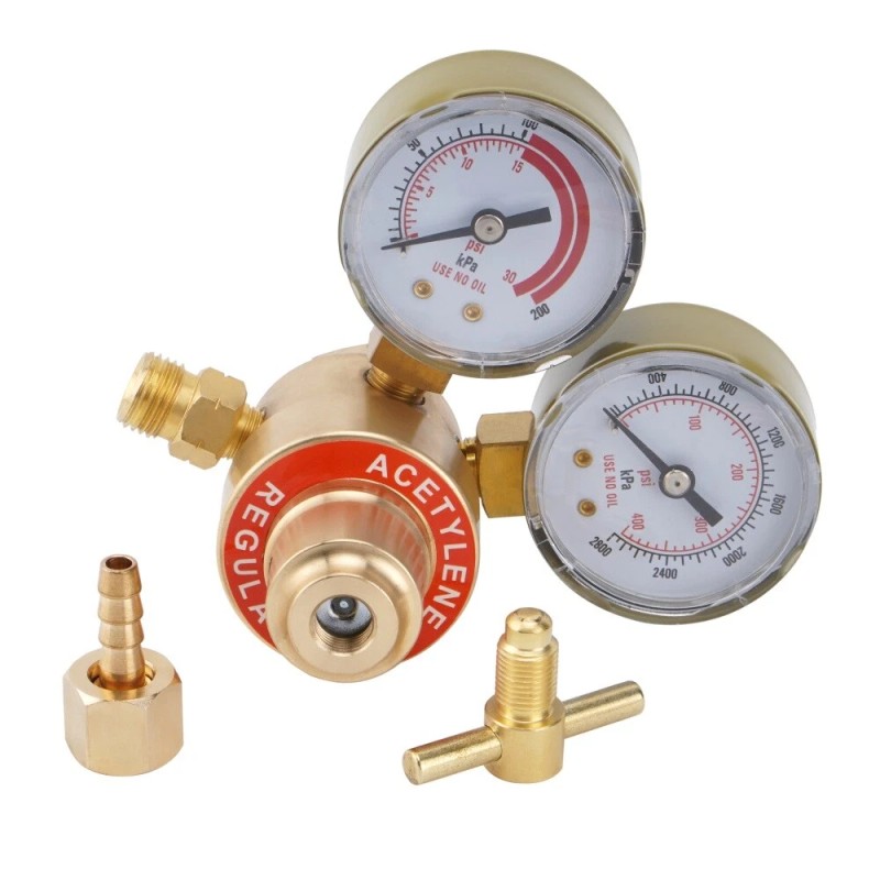 SPARKWHIZ Oxygen and Acetylene Regulators Welding Gas Gauges Pair CGA540