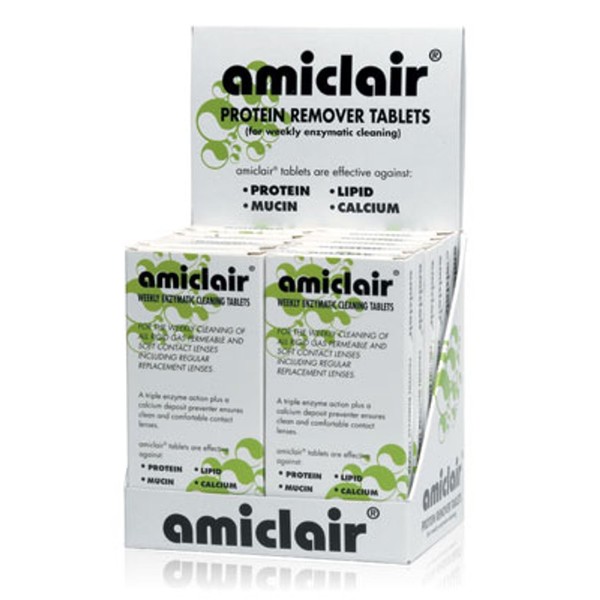 Amiclair Weekly Enzymatic Protein Remover Contact Lens Cleaning Tablets (Refill Pack 24 Tablets)