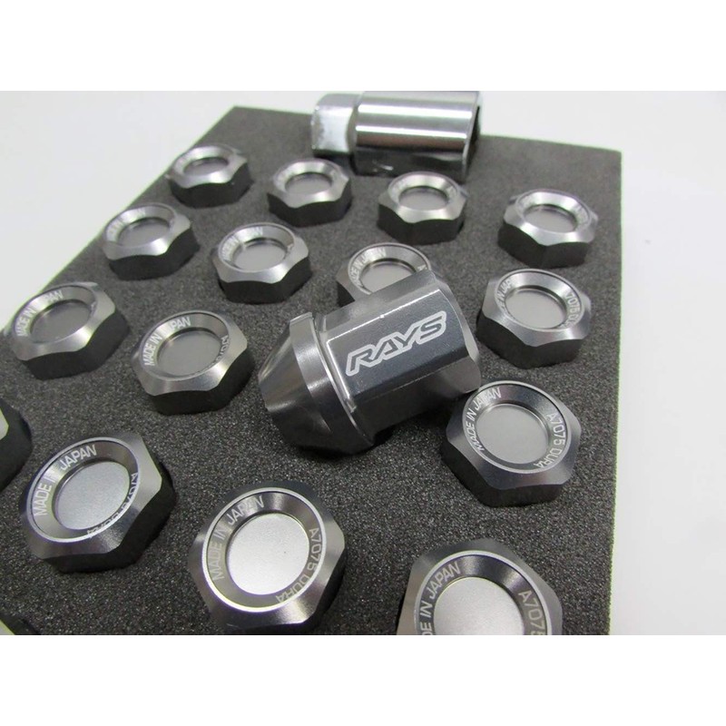 RAYS 74020001114GM Duralumin Lock & Nut Set L32 4H M12X1.5