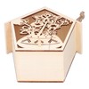 2Pcs Bird House with Warm Light Hollow Flowers Patterns Bird