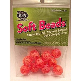 BnR Tackle SBCL12 Soft Beads, 12 mm, Clown, Neutral Buoyancy, 10/Pack