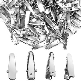 80PCS Silver Alligator Hair Clips, 0.94" Metal Alligator Hair Pins Silvery & Small Crocodile Clips Sectioning Clips for Styling Hair, Alligator Clips for Women Hair