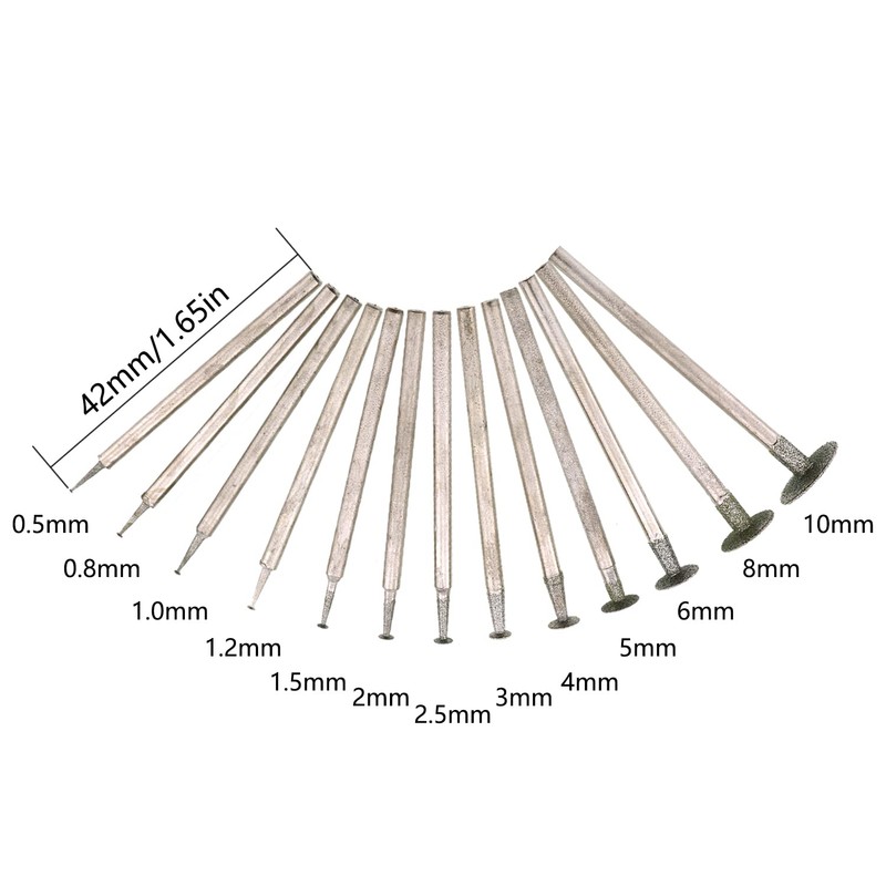 JianLing 13IN1 2.35mm Shank T Shape Head Diamond Grinding Burr