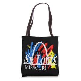 80's Retro Style St. Louis Missouri Colorful Arch Souvenir Tote Bag