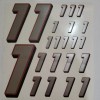 Unbranded Silver w/Red & Black #1's Racing Numbers Vinyl Decal