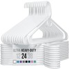 NEATERIZE Ultra Heavy Duty Plastic Clothes Hangers - White -