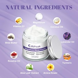 Locin de magnesio para dormir, crema de magnesio para dormir, mantequilla de magnesio que alivia la tensin muscular, locin de magnesio para nios,...  