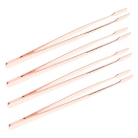Gatuida 4 pcs Stainless Steel Eyelash Extension Tweezers Ergonomic Design for Easy Application of Eyelashes Rose Color Durable and Convenient for Professionals and Home Use