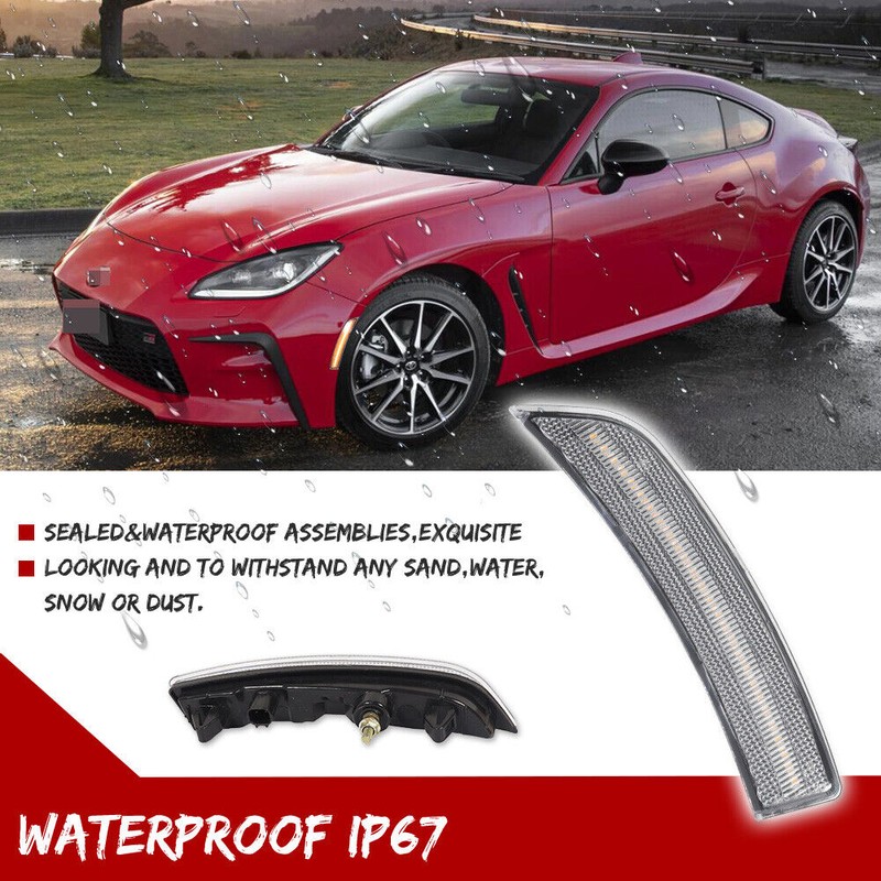 JDMTECH JDM Clear Lens Amber Full LED Side Marker Lights
