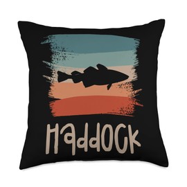 Haddocks Gift For A Haddock Lover Retro Vintage Haddocks Throw Pillow, 18x18, Multicolor