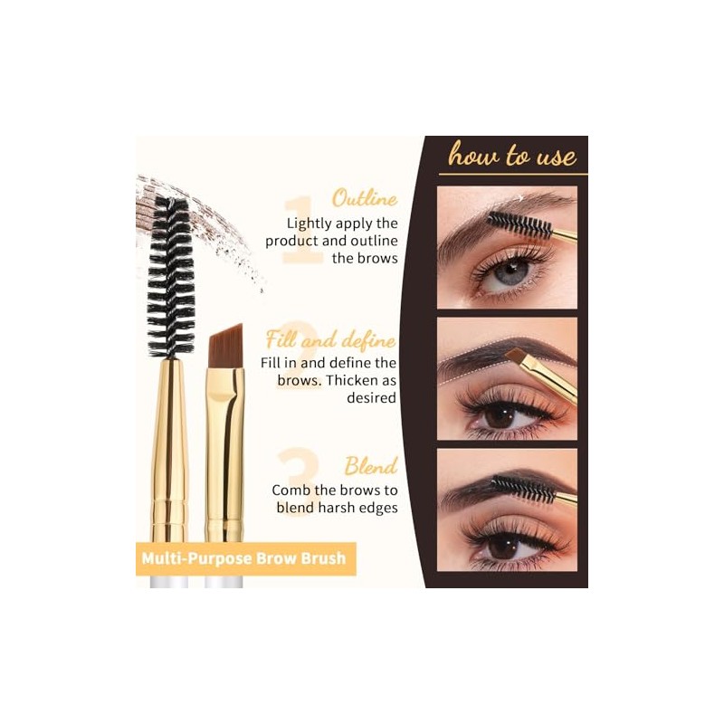 docolor Cepillo de cejas de doble punta, cepillo profesional en