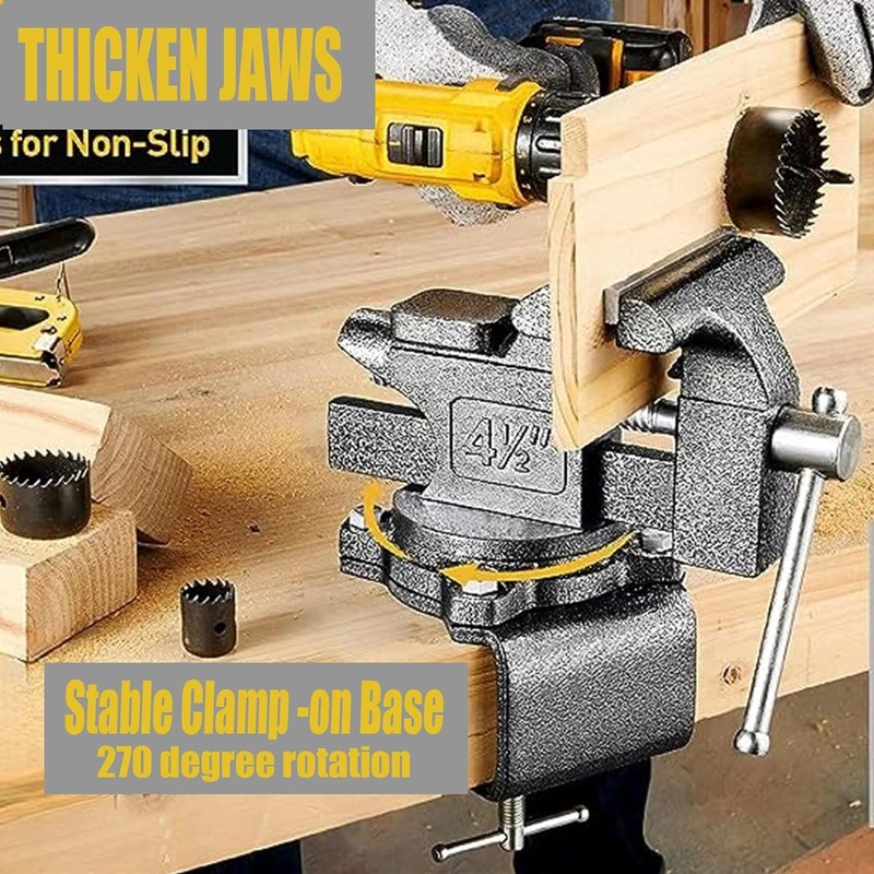 Bench Vise 4-1/2in Multi-Purpose Bench Vice Clam on Vise, Heavy