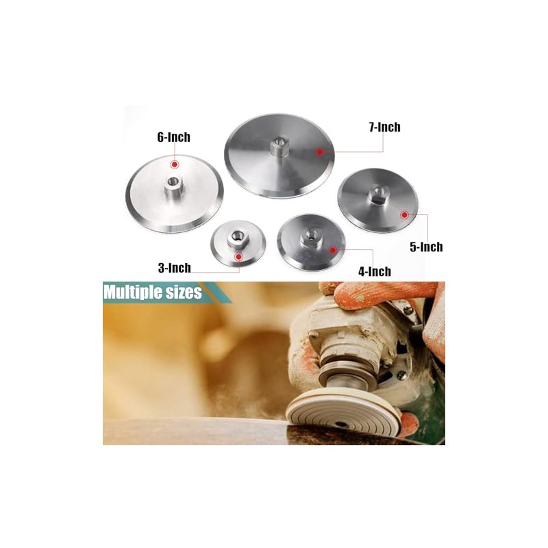 5/8-11 Thread 6 Inch Aluminum Backer Pad Set for Precision
