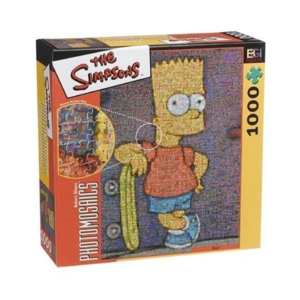 Buffalo Games Photomosaic Puzzle Featuring Bart Simpson of The Simpsons with Skateboard
