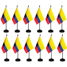 12 Pack Colombia Desk Flags Set Colombian Small Mini Table Office Miniature Desktop Flag Home Office Decoration