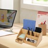 Desk Organizer, Modern Simple Bamboo Wooden Office Desktop Storage Organizer