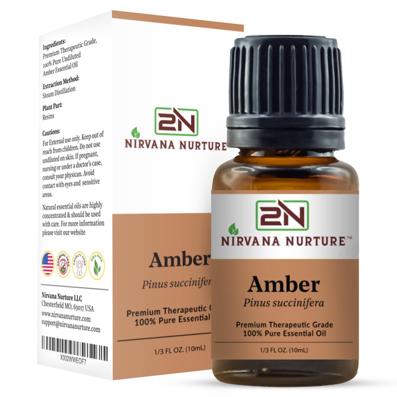 Nirvana Nurture Amber Essential Oil 100% Pure Premium Therapeutic Grade,