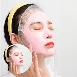 100 disposable vinyl mask sheets, face wrap mask vinyl pack, face mask pack sheet, skin pack 1 set 5ea