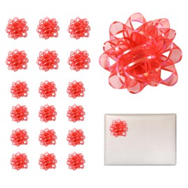 Red 18 Pcs Gift Bows Assortment - Mini Gift Bows for Decorate Wrap Gift Flower Packaging, Birthday Christmas, Graduation, Wedding Gift Decorations 2 Size 3 inch/7.6cm 2.2 inch/5.6cm
