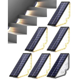 BSTOT Solar Powered Step Lights for Outside Waterproof Led, Deck Outdoor Decor Stair Stairwell Lighting for Front Door, Patio, Back Porch, Ring Pathway (Warm White, 6pcs)