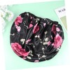 Healvian Extra Large Satin Flower Printed Elastic Wide Brim Sleep